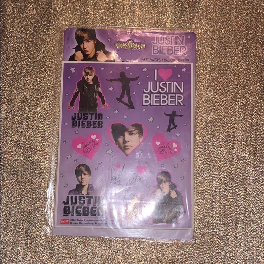 Justin Bieber 2010 Stickers Party Favors